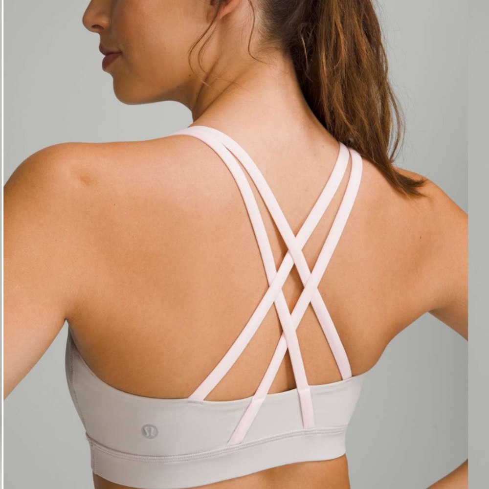 NWT lululemon athletica Energy Bra in Chrome / Strawberry Milkshake size 6
